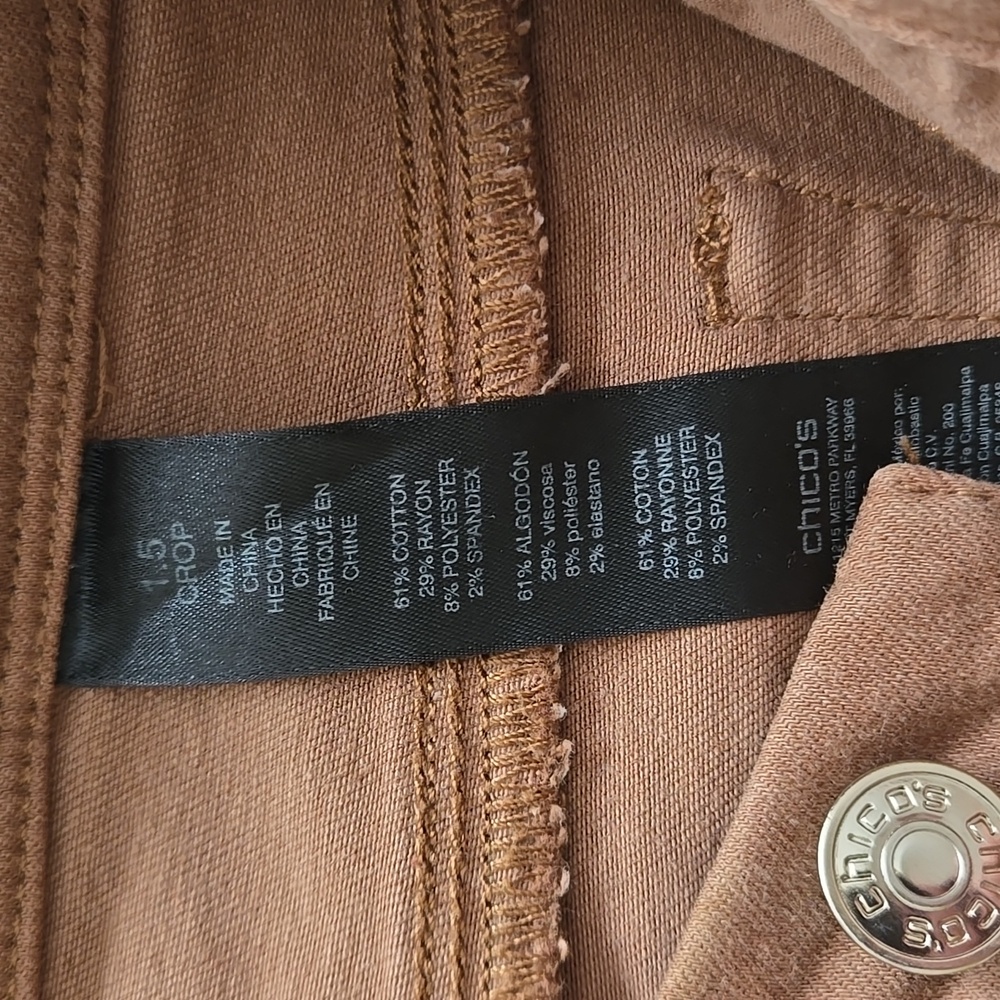Chico's So Slimming Girlfriend Crop Denim Jeans 10 - Picture 4 of 11